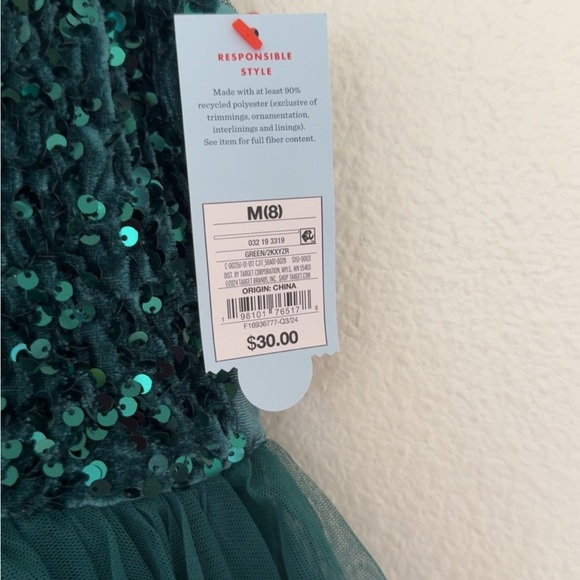 Cat & Jack Teal Sequin Formal Dress - Picture 2 of 5